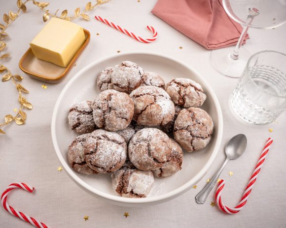 Crinkles au chocolat et écorces d’oranges confites