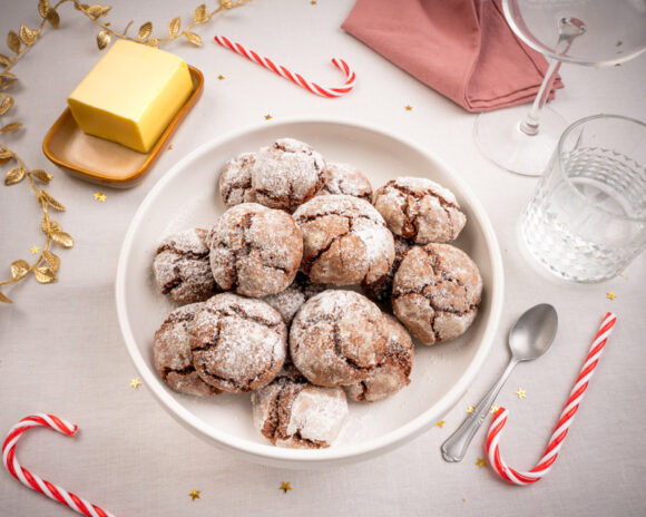 Crinkles au chocolat et écorces d’oranges confites